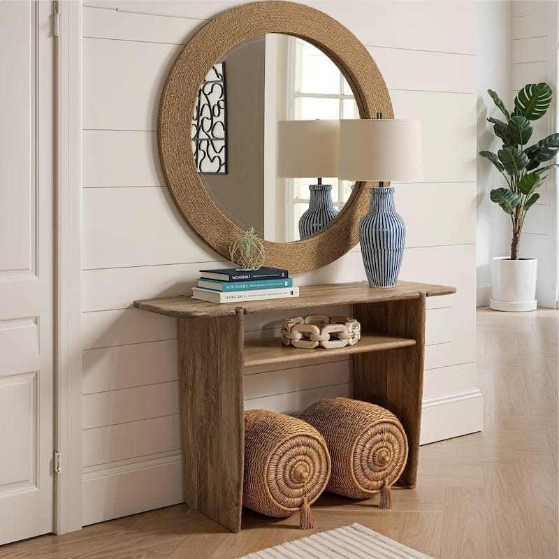 Mango Wood Console Table with Shelf