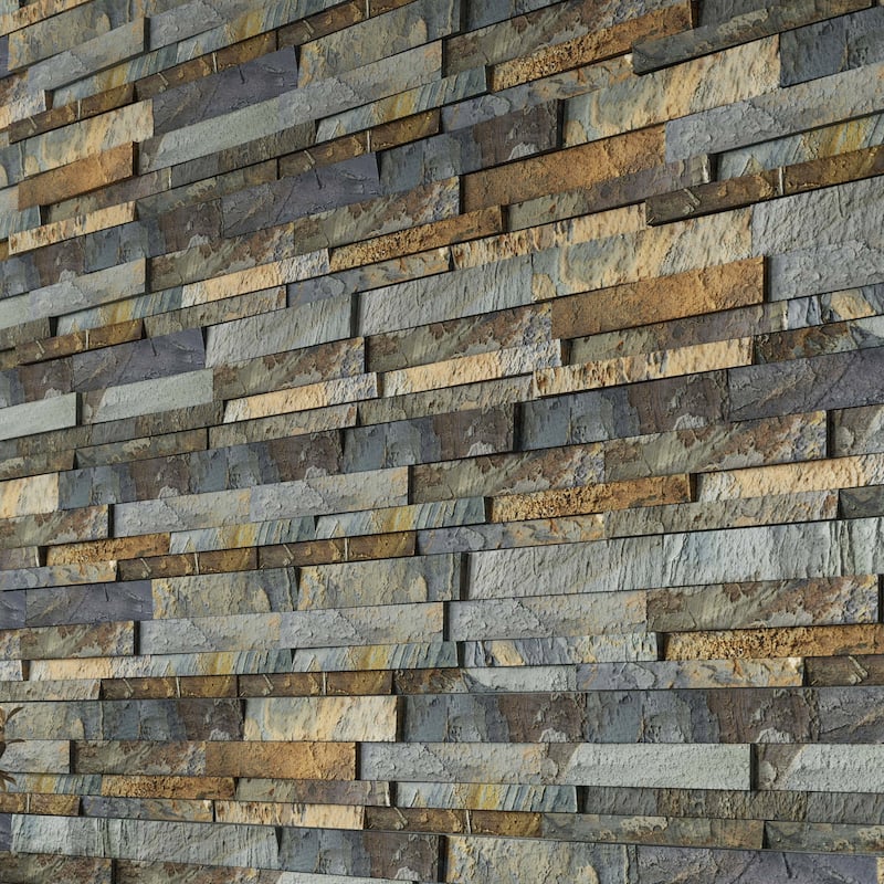 Cruz Bay Studio MKT2769 Linear Lines - 6" x 12" Brick Wall Tile - - Sunset Slate