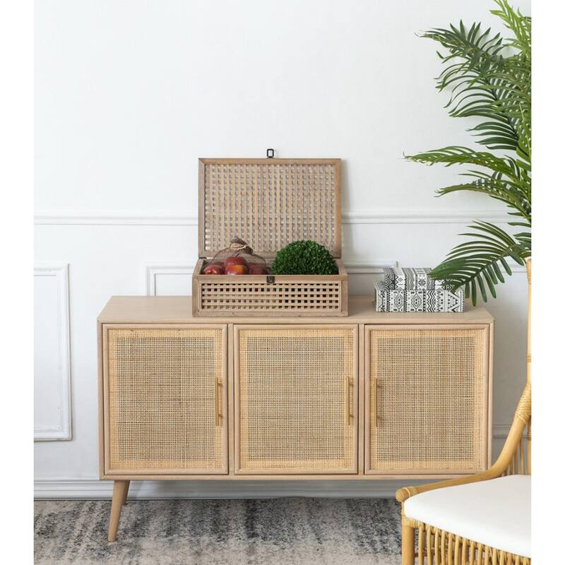 Woven Bamboo Decorative Box - 18.5" - Brown