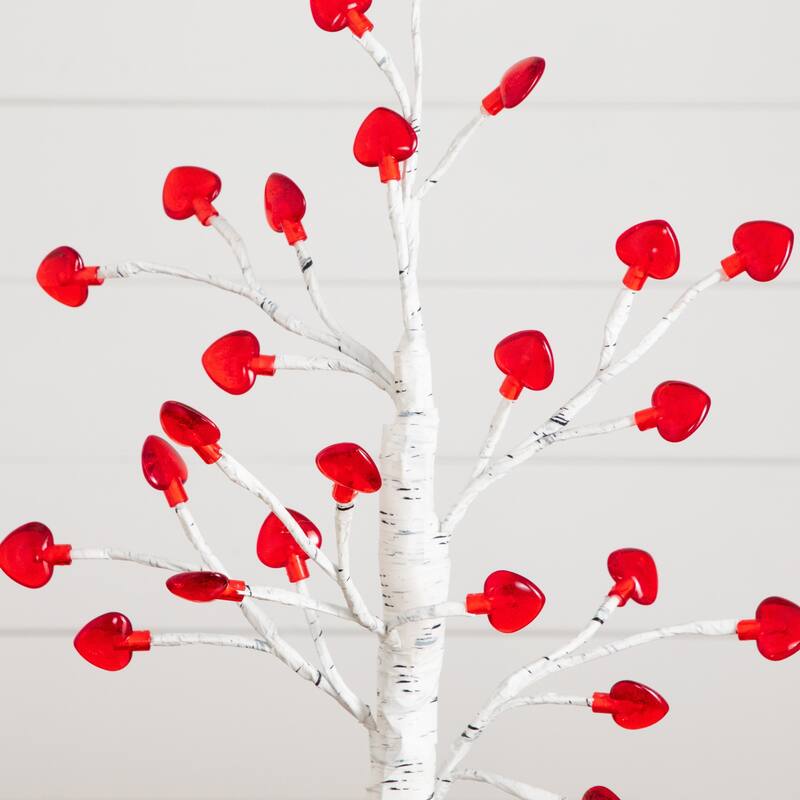 2-ft Pre-Lit Valentine's Day Twig Tree with 24 Heart Shaped LED Lights