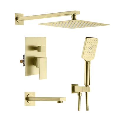 Cube Pressure Balanced 3-Function Shower System with Rough-In Valve