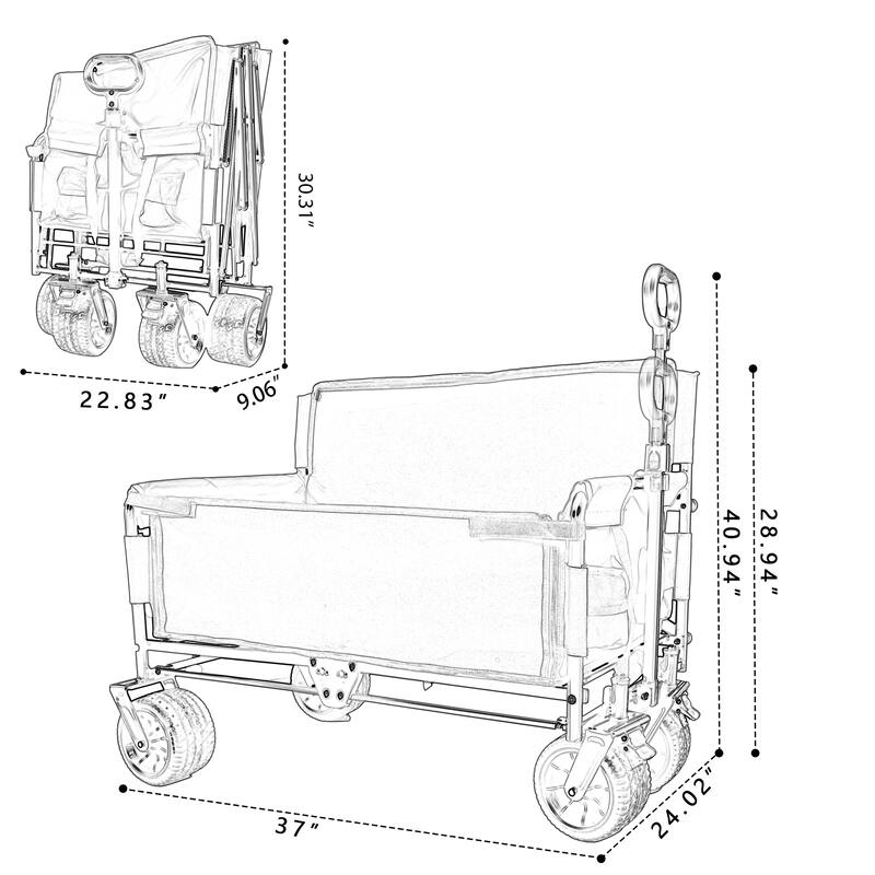 500lb 3-in-1 Heavy-Duty Wagon w/ Bench & Storage - All-Terrain Utility