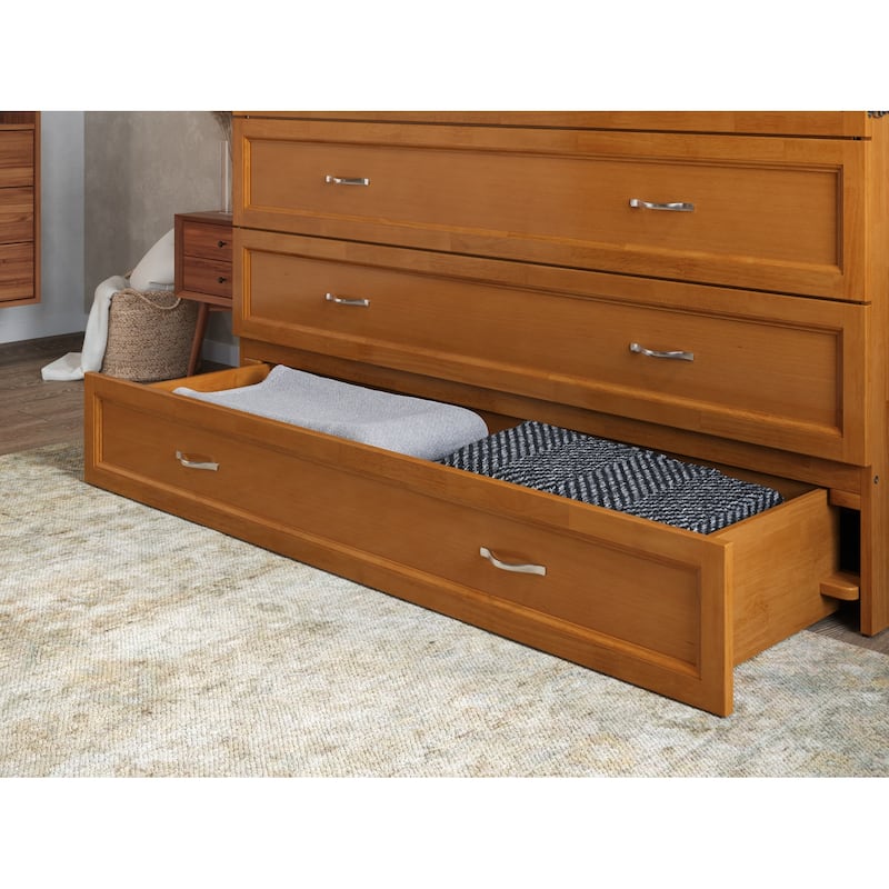 Murphy Bed Chest with Mattress & USB Ports - Twin XL, Full Sizes - Space Saving Furniture