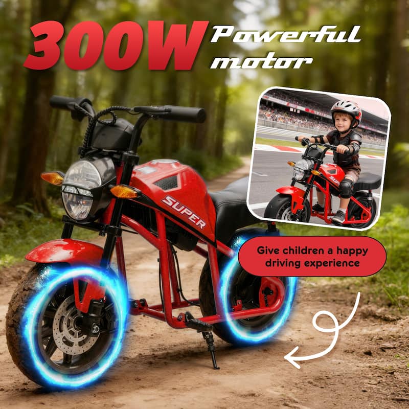 Simple Electric Bike Kids Electric Motorcycle 24V Ride-On Motorcycle with Built-in Music & LED Lights