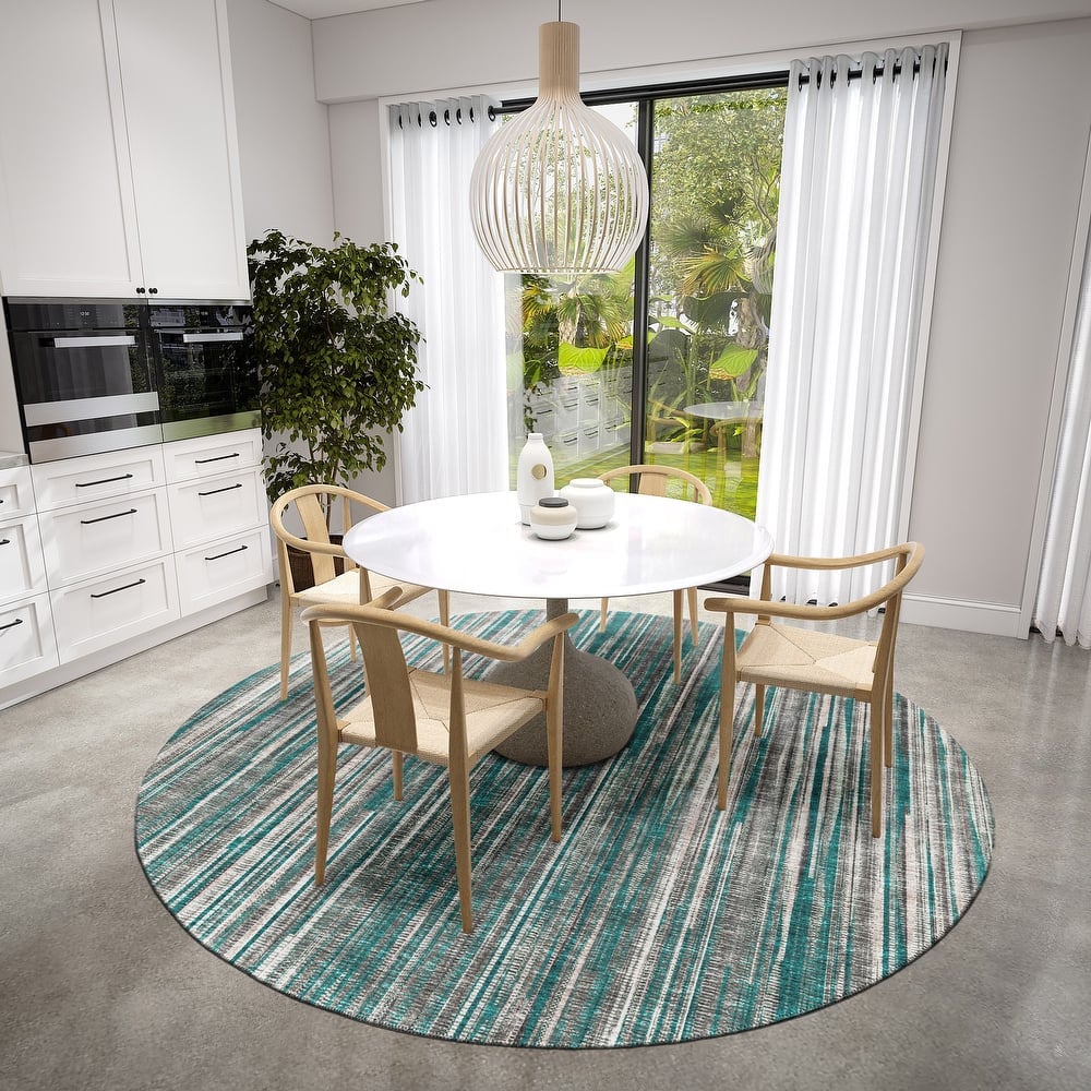 Indoor/Outdoor Waverly Modern Stripes Washable Rug