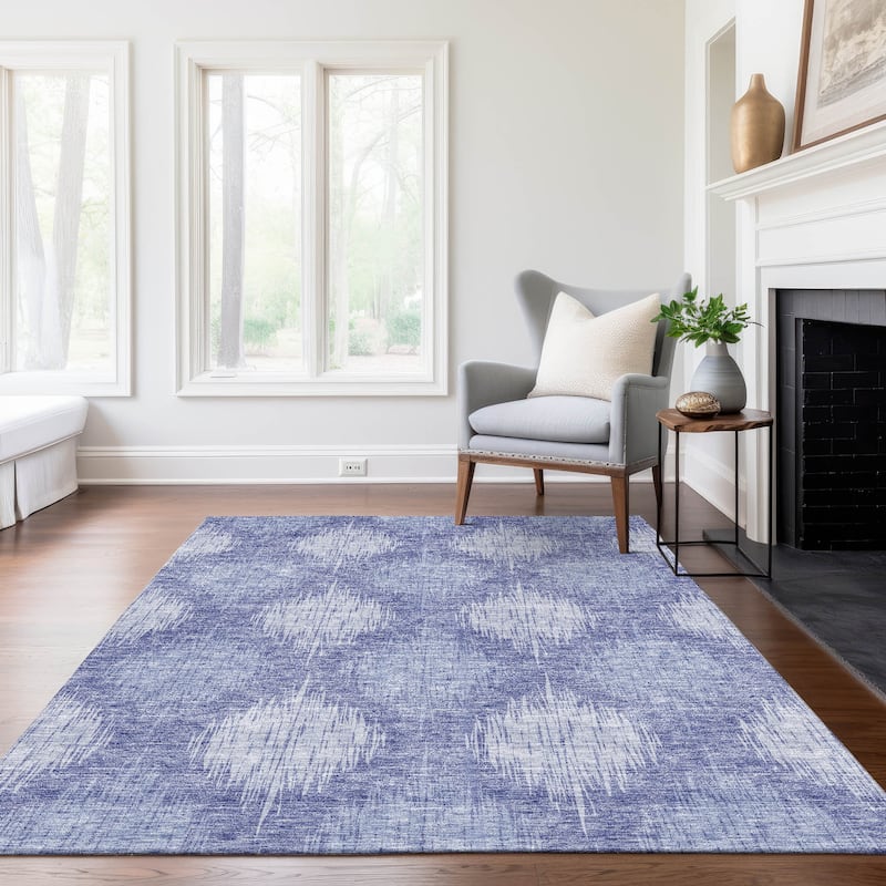 Machine Washable Indoor/ Outdoor Chantille Contemporary Geo Rug