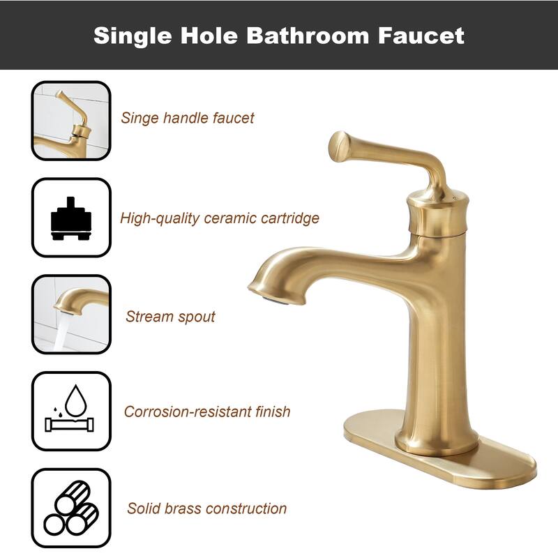 1.2 GPM Single Handle Single Hole Vessel Bathroom Faucet
