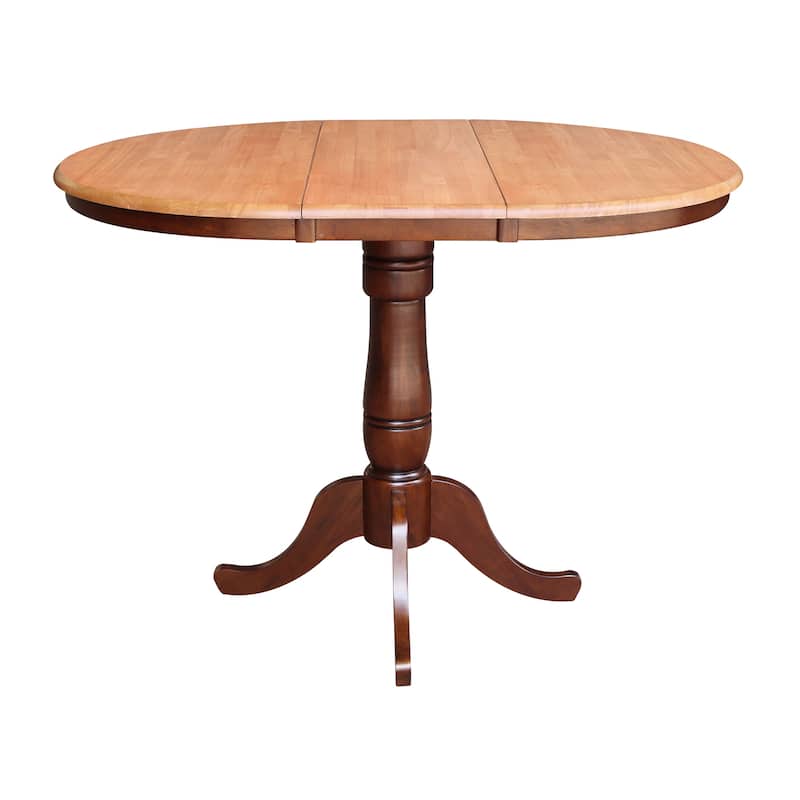 Copper Grove 36-inch Round Pedestal Table with 12-inch Leaf