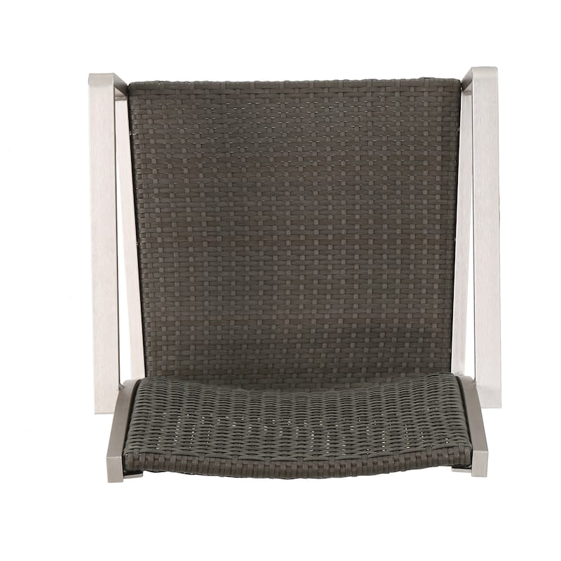 Cape Coral Outdoor 4-Seater Aluminum and Faux Wood Dining Set by Christopher Knight Home