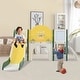 preview thumbnail 24 of 42, Versatile 9-in-1 Kids Slide Playset: Spaceship Design with Slide, Tunnel, Ring Toss, Whiteboard, and Basketball Hoop Yellow