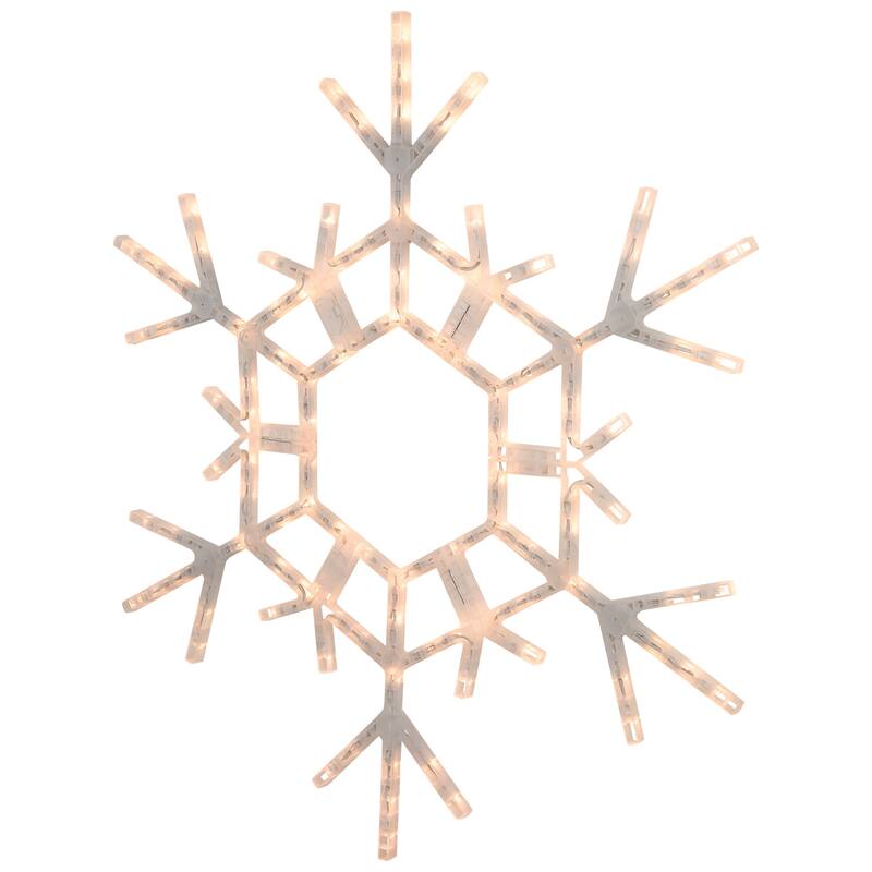 Large LED Lighted Foldable Snowflake Outdoor Christmas Decoration - 36" - Warm White