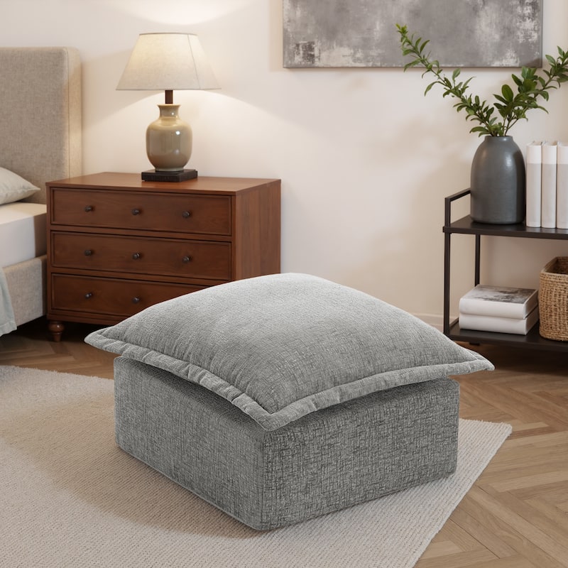 Comfy Cloud Chenille Upholstered Modular Sectional Ottoman