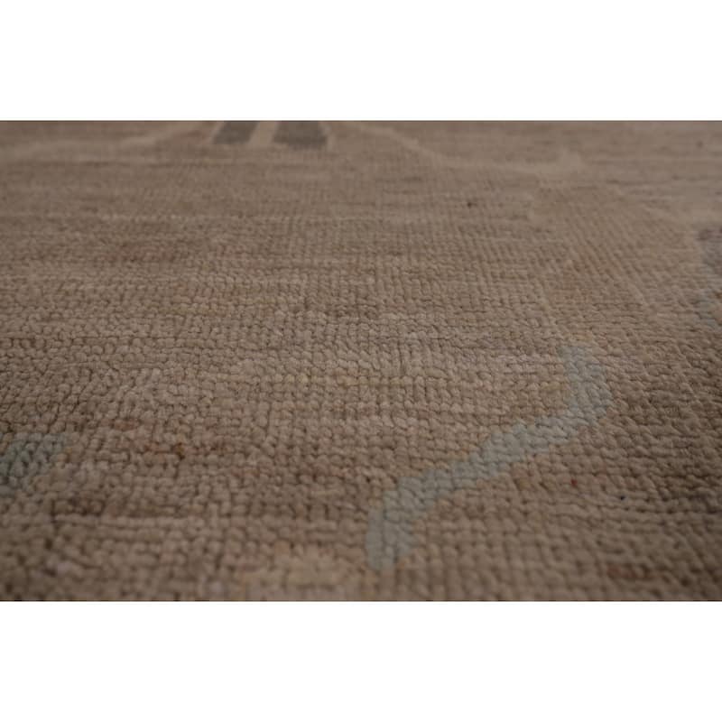 Vegetable Dye Oushak Oriental Area Rug Handmade Floral Wool Carpet - 8'9" x 11'7"