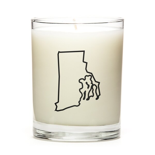 State Outline Candle, Premium Soy Wax, Rhode-Island, Vanilla