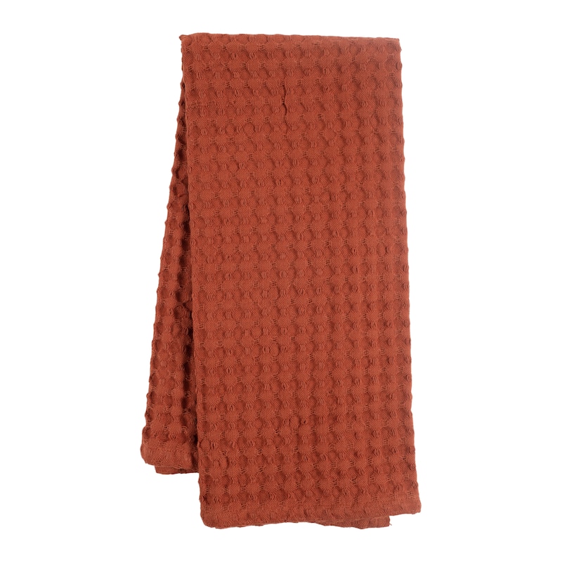 KAF Home Monaco Oversized Absorbent 100% Cotton Jumbo Waffle Kitchen Towels, 20" x 30" - Set of 4 - 20" x 30" - Sierra