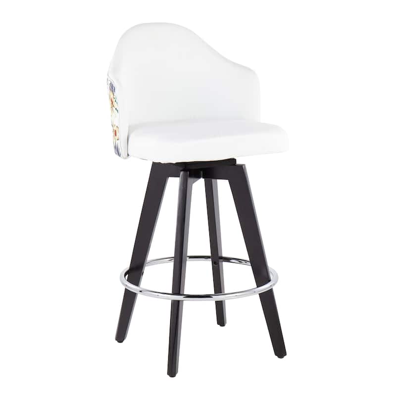 Carson Carrington Valsatra 26" Upholstered Counter Stool with Black Wood Base (Set of 2)