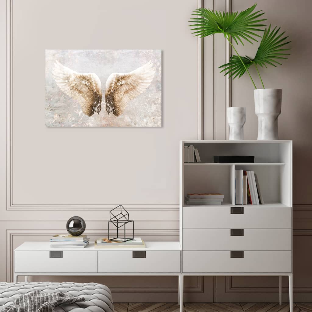 Wynwood Studio Canvas Fashion and Glam Let's Fly Away White and Cream White Modern & Contemporary Wall Art Canvas Print