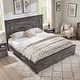 preview thumbnail 15 of 53, Farmhouse Wood Bed Frame with 54" Tall Headboard, 2 Large Drawers Dark Rustic Oak - Queen