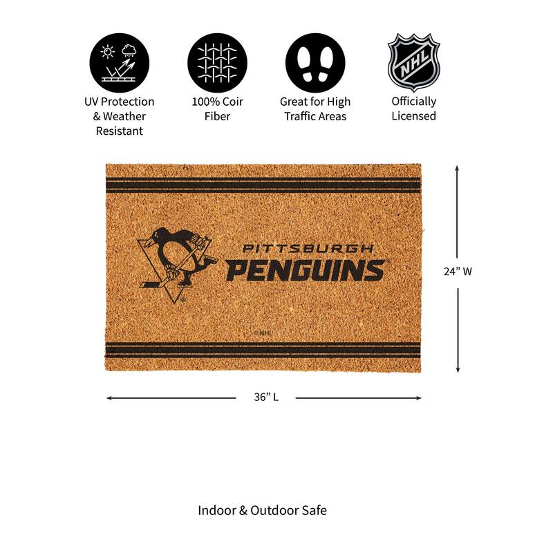 Pittsburgh Penguins Monochrome Indoor/Outdoor Coir Door Mat