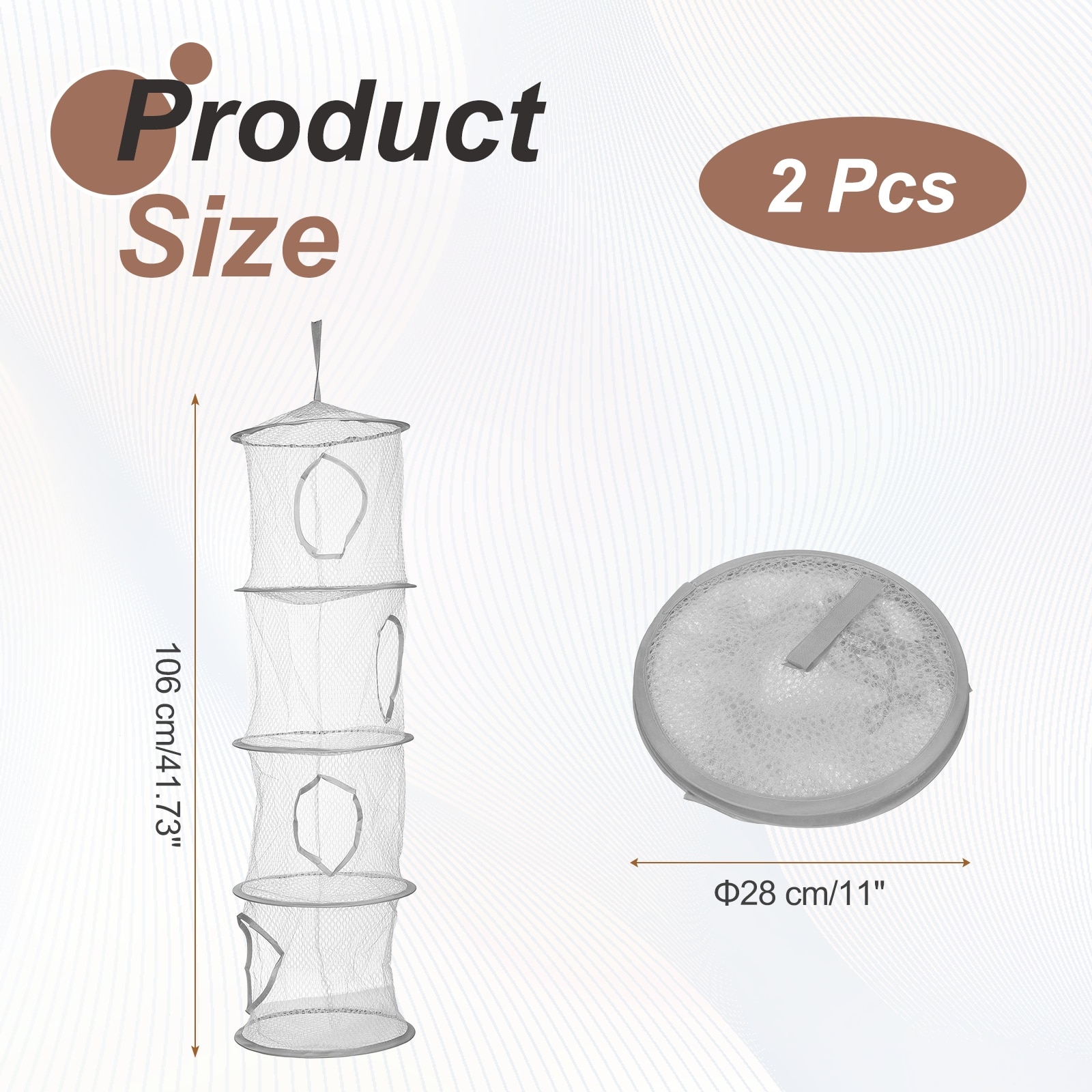 Mesh Hanging Storage Basket, Foldable Storage Organizer with Compartments Space Saver Bags