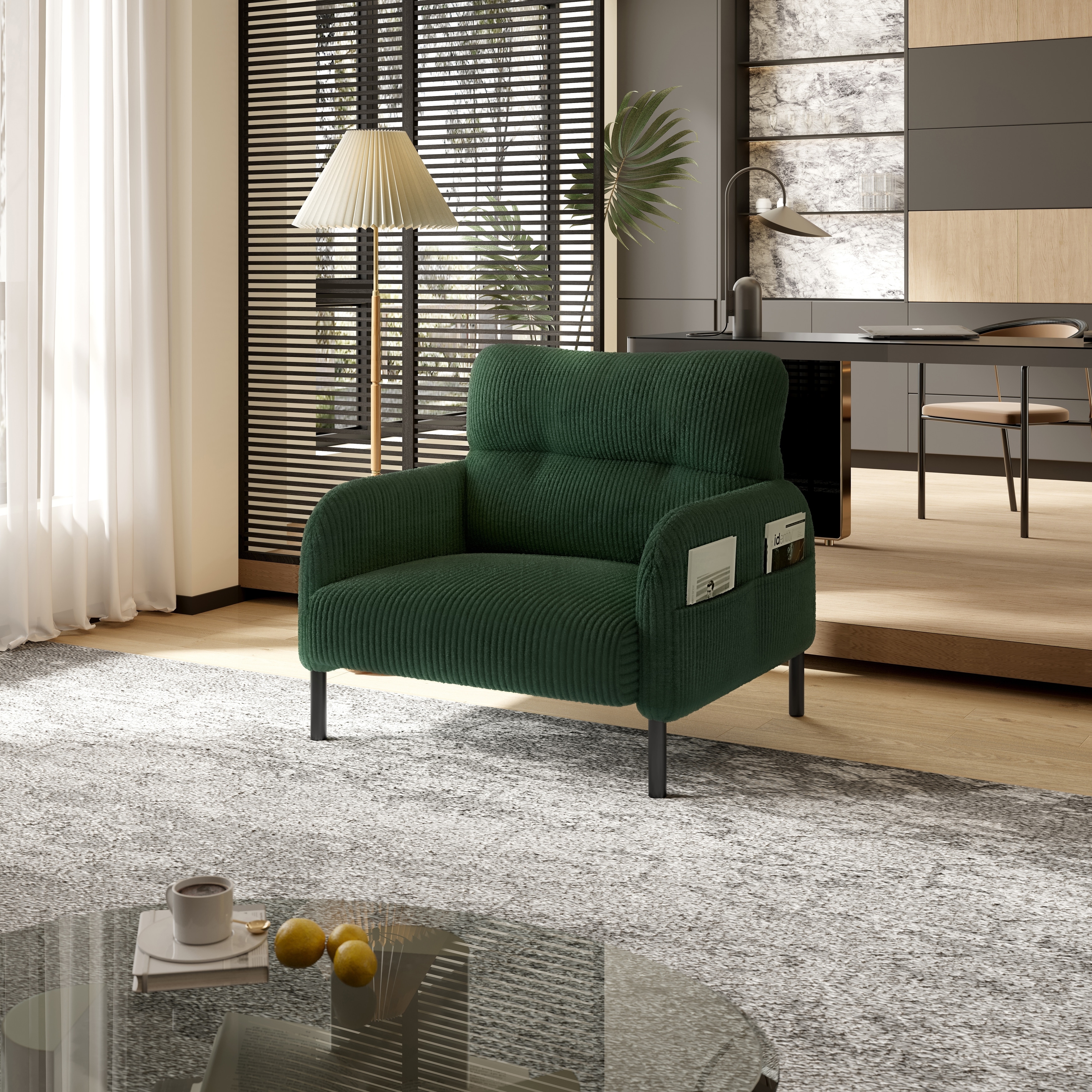 Emerald Sofa Chair Side Chair Accent Chair with Armrests, Modern Vanity Chair Reception Chair Upholstered Chair