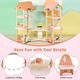 preview thumbnail 10 of 8, 3-Tier Wooden Dollhouse for Kids Aged 3-8 Years Old with 32 Pieces of Accessories - 39.5" x 19" x 33.5" (L x W x H)