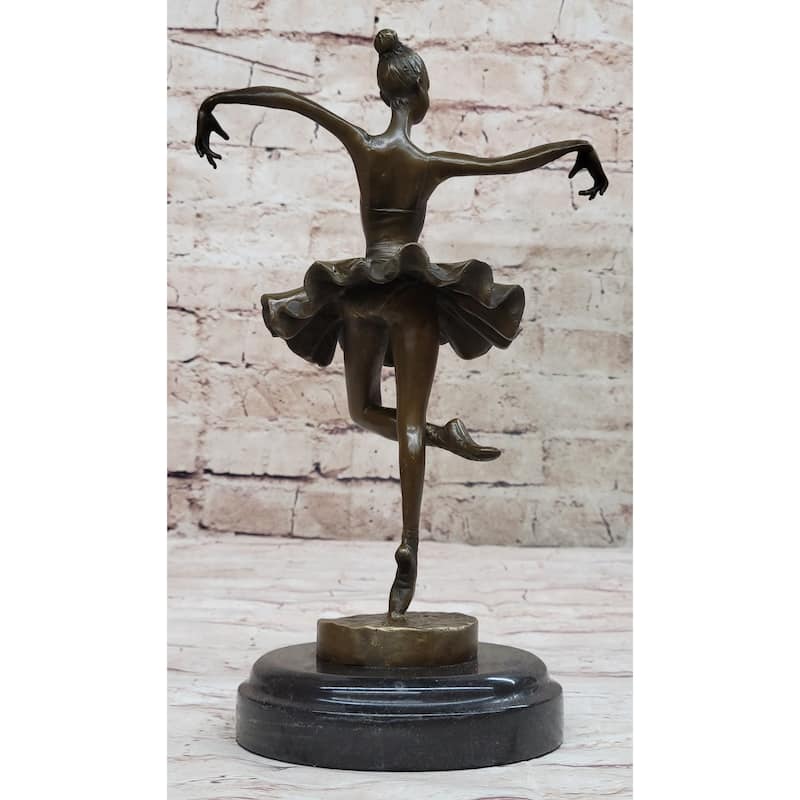 Hot Cast Bronze Ballerina Ballet Dancer Girl Sculpture By Milo On Marble Base