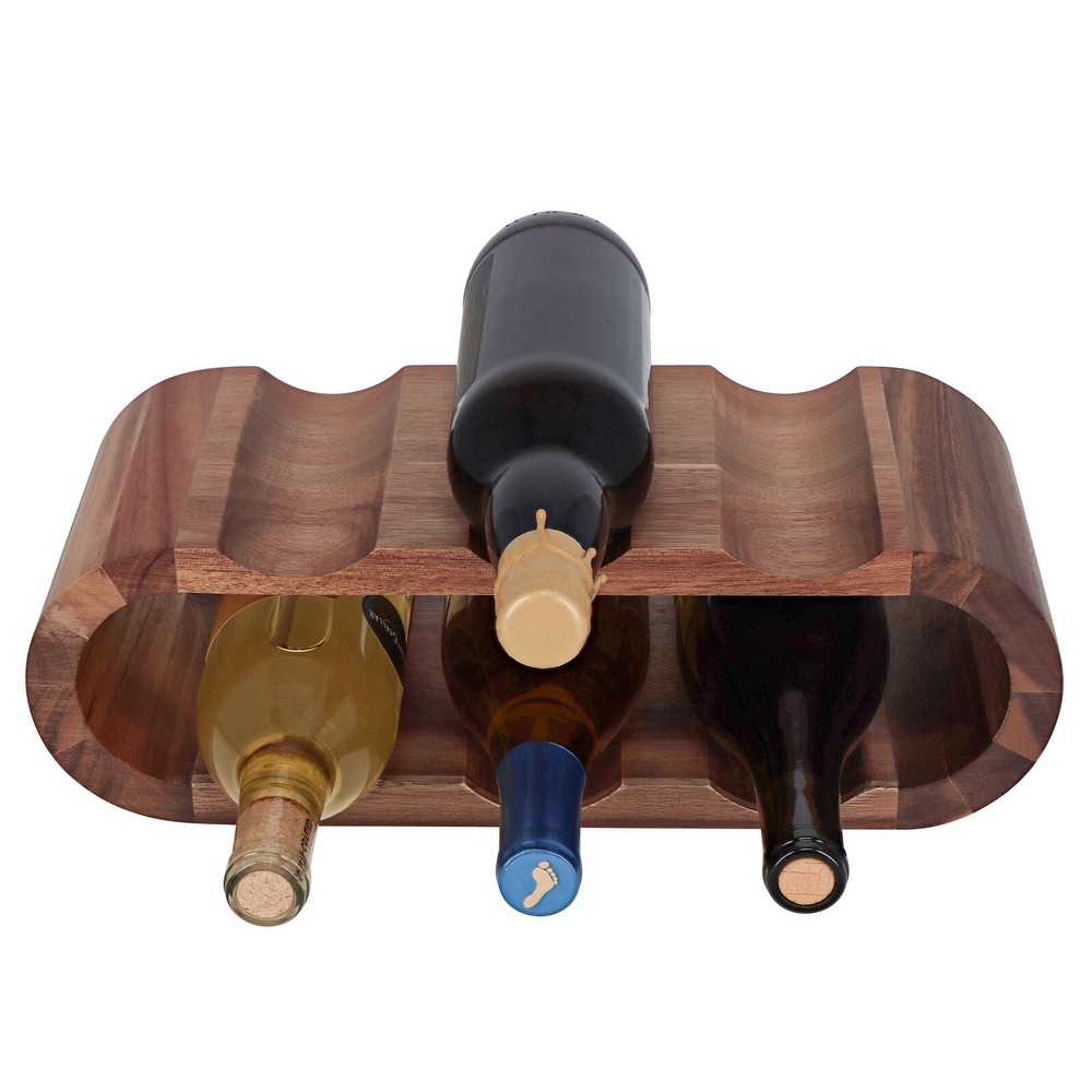Mind Reader Wood Wine Holder and Glass Rack, Brown (PWGRACK-BRN)