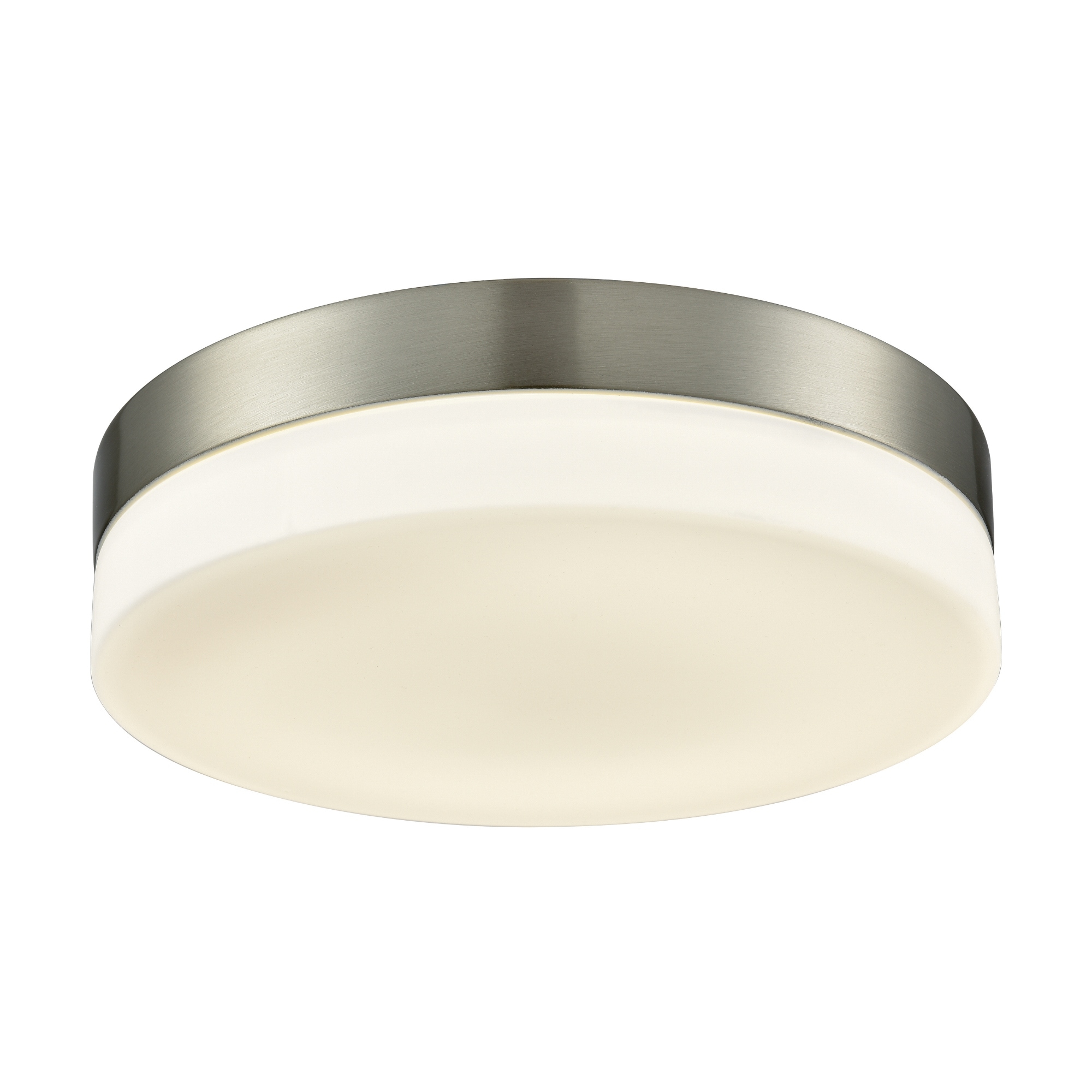 LED Lighted Flush Mount Ceiling Light Fixture - 11" - Satin Nickel