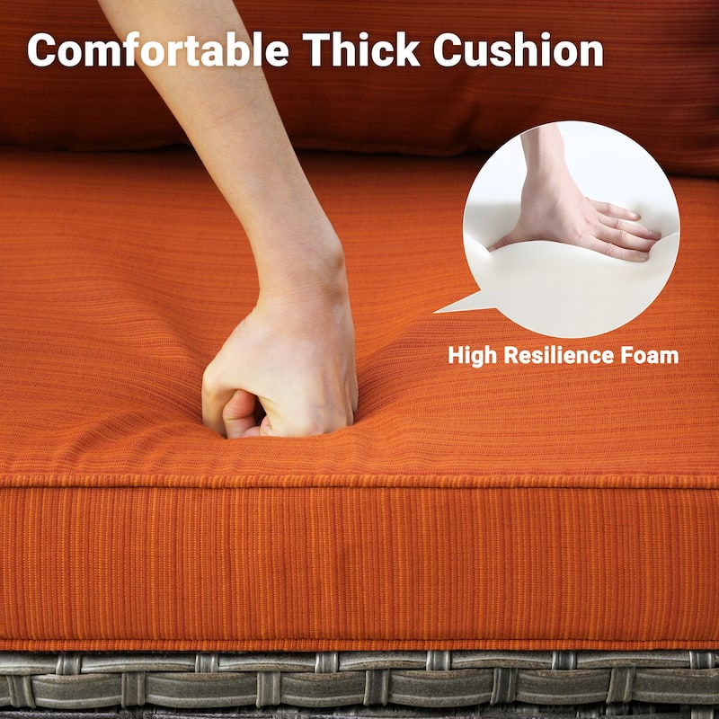 OVIOS 5-Piece Outdoor Wicker Patio Conversation Set