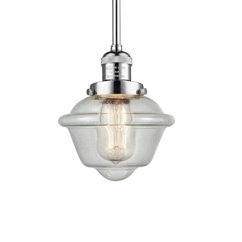 Innovations Lighting Small Oxford Single Light 8" Wide Mini Pendant - Polished Chrome / Seedy