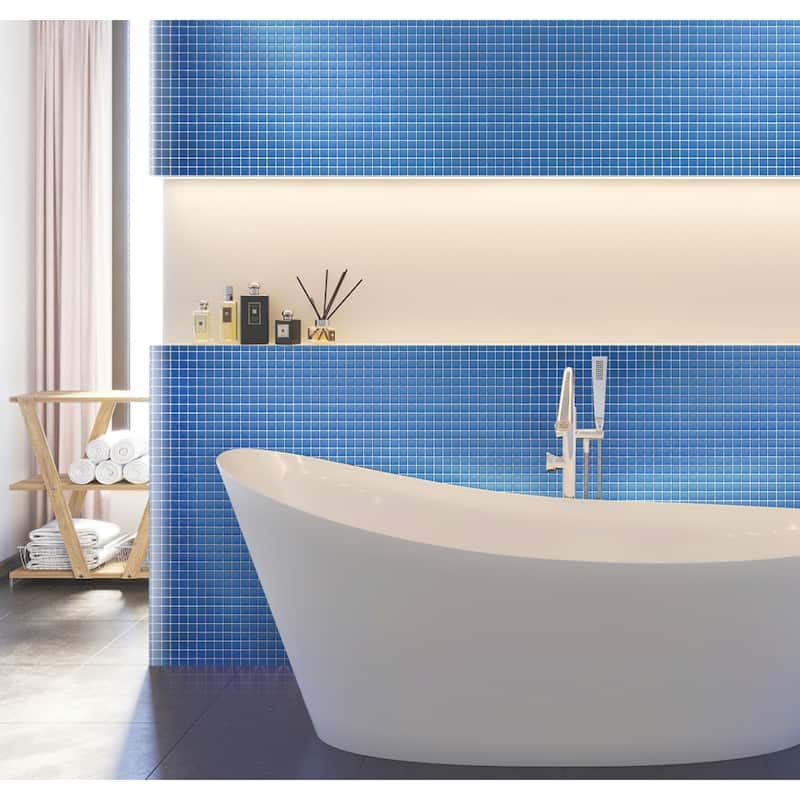 Apollo tile 12" x 12" Colorway Matte Cerulean Blue Glass Tile (9.67 sq ft/case) - 10 Pack