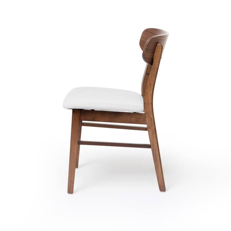 Fabric-upholstered Wood Dining Chairs (Set of 2) by Christopher Knight