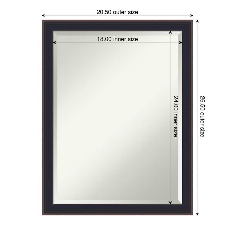 Havana Black Bronze Beveled Framed Bathroom Vanity Wall Mirror - Havana Black Bronze - 21 x 27 in