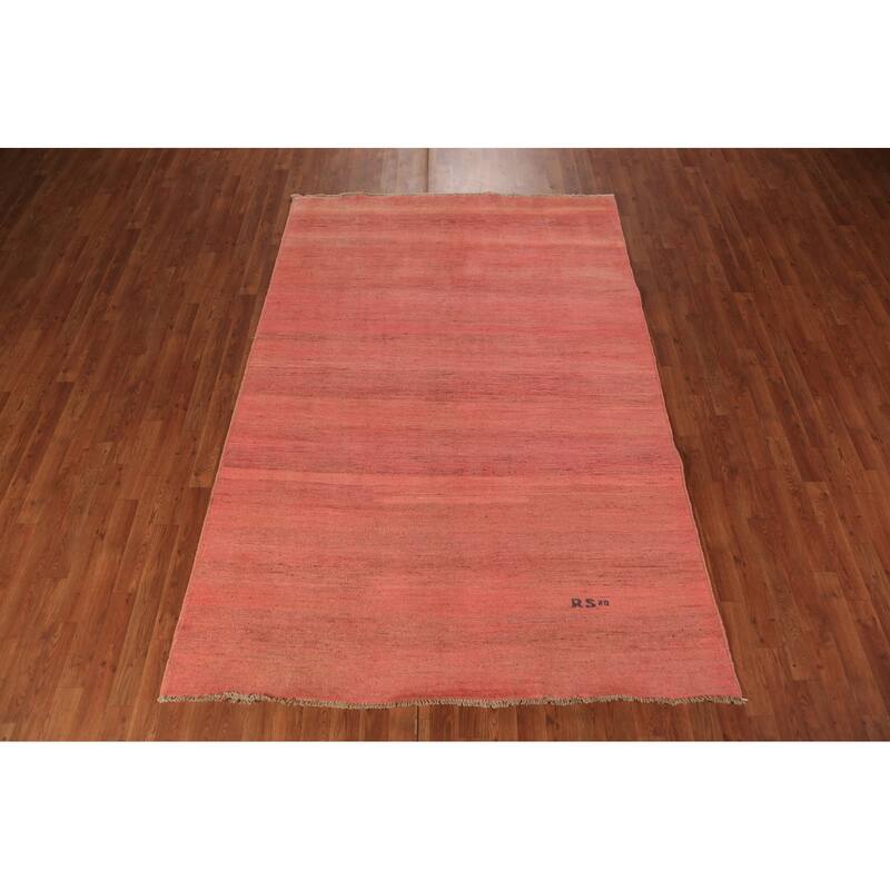 Pink Gabbeh Modern Area Rug Handmade Oriental Wool Carpet - 5'6" x 8'1"