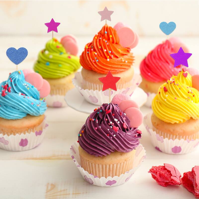 50Pcs Little Star Cupcake Toppers,Star Cupcake Picks Birthday Decoration