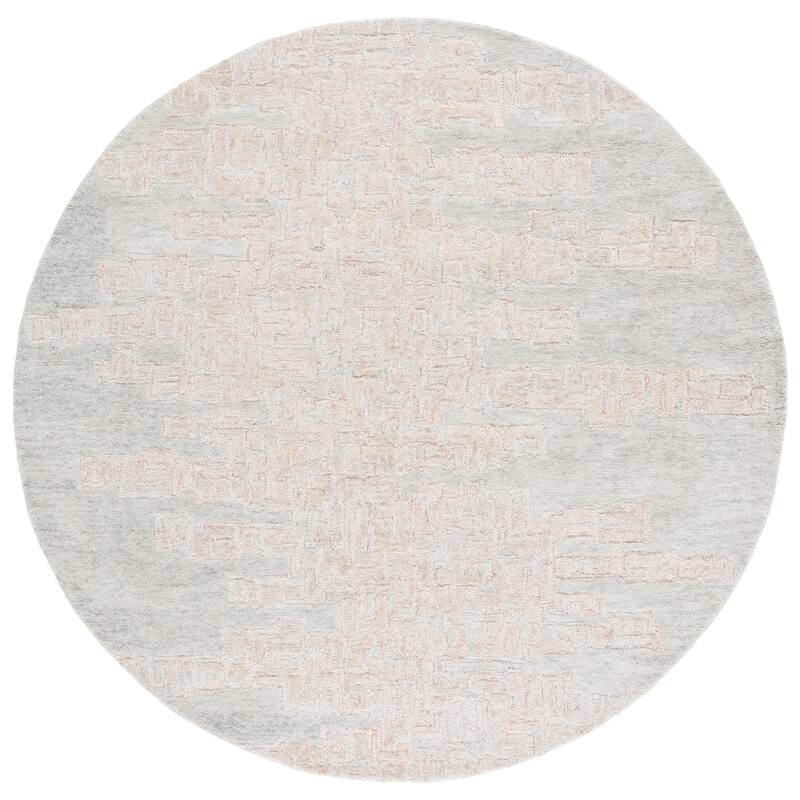 SAFAVIEH Handmade Harvest Sheera Modern Wool Rug - 6' Round - Rust/Grey