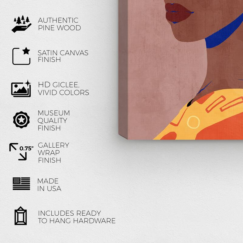Wynwood Studio Canvas Fashion and Glam Starlight Gal Brown and Modern & Contemporary Wall Art Canvas Print