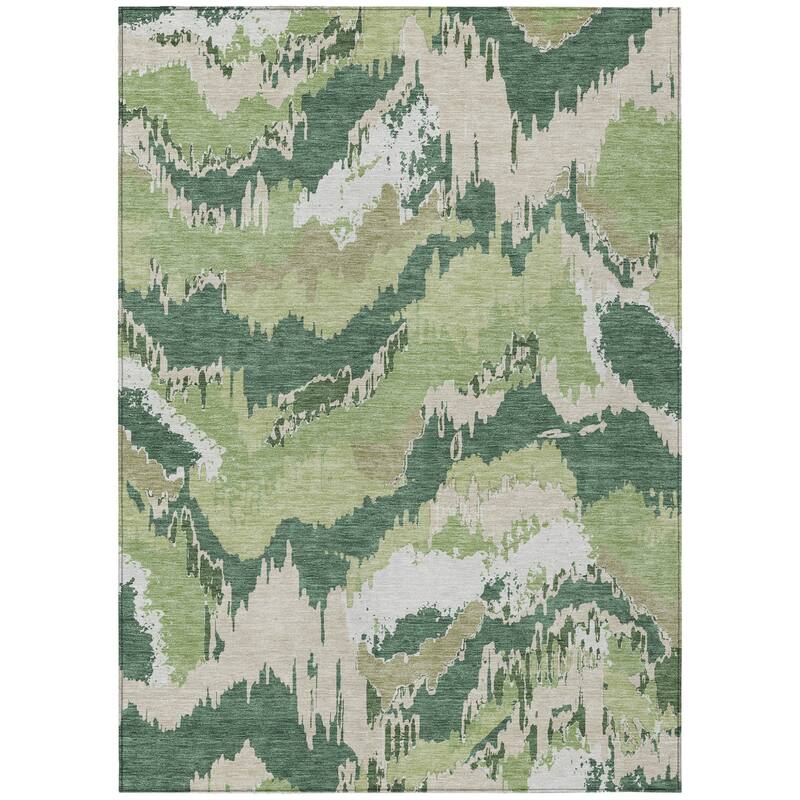 HomeRoots Abstract Transitional Rectangle Outdoor Rug