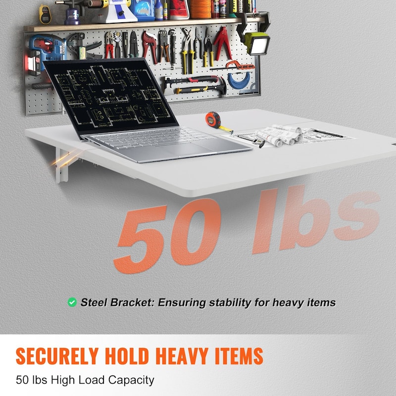 Floating Wall Mount Desk, Foldable Table for Home or Office