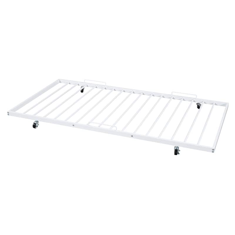 Full Size House Shaped Metal Platform Bed with Trundle