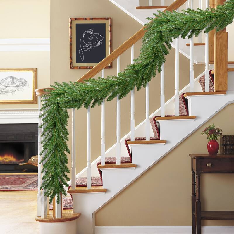 Puleo International 20' x 10" Mountain View Spruce Artificial Green Christmas Garland