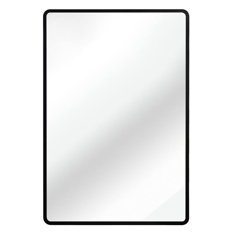 Black Medicine Cabinet Metal Framed Wall mount or Recessed Mirror Cabinet - 24"×36"
