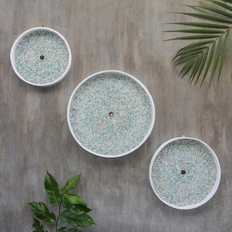 Novica Handmade Circles Of Hope Beaded Bamboo Wall Art (Set Of 3)