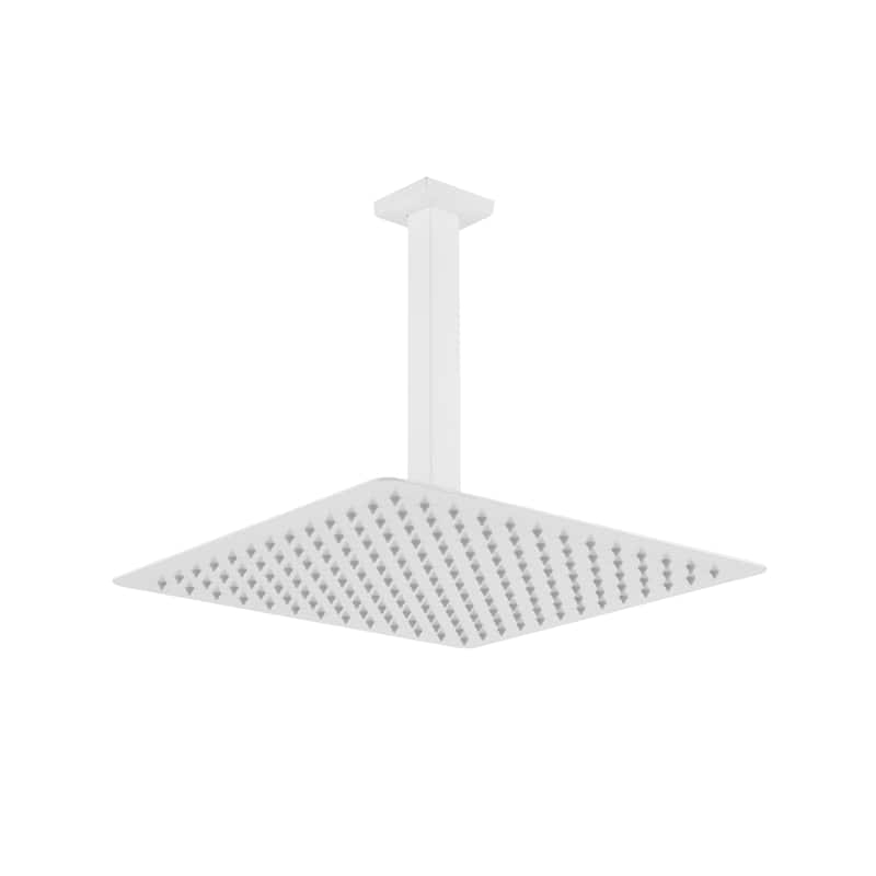 Rain Shower Head High Pressure Rainfall Showerhead Water Saving - White