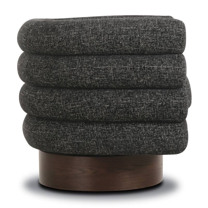 Poly and Bark Rome Swivel Lounge Chair in Ebony Black