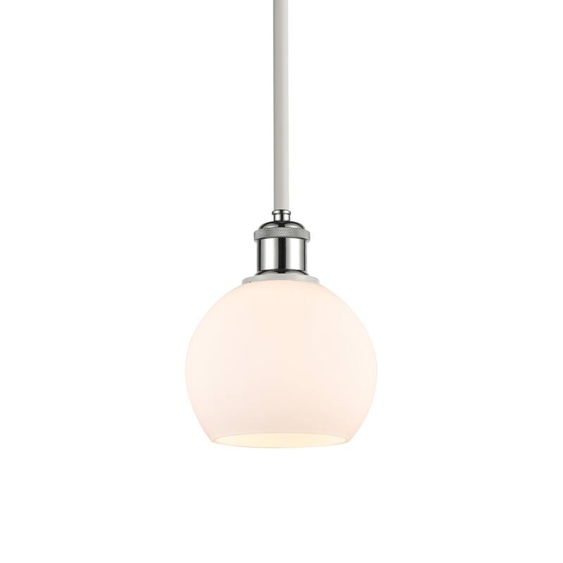 Innovations Lighting 516-1S-8-6 Athens Pendant Athens 6" Wide Mini - White and Polished Chrome / Matte White