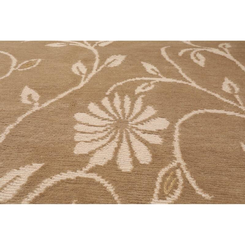 Hand Knotted Lapchi Tone On Tone Beige Tibetan Wool Oriental Area Rug - 8' 1'' x 10' 2''