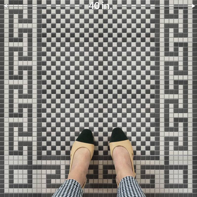 Merola Tile Gotham 1" Square Unglazed Black/White Checkerboard Porcelain Mosaic Floor & Wall Tile