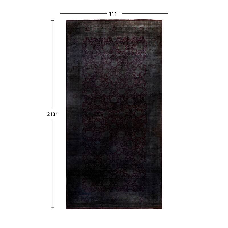Overdyed One-of-a-Kind Hand-Knotted Area Rug - Gray - 9' 3" x 17' 9"